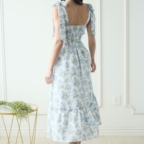 Floral Tie Strap Ruched Detail Maxi Dress - Picture 2 of 7